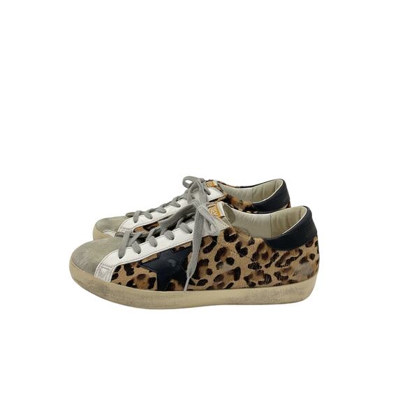 Golden Goose Black Leather Superstar Sneaker Size 9 - Picture 3 of 7